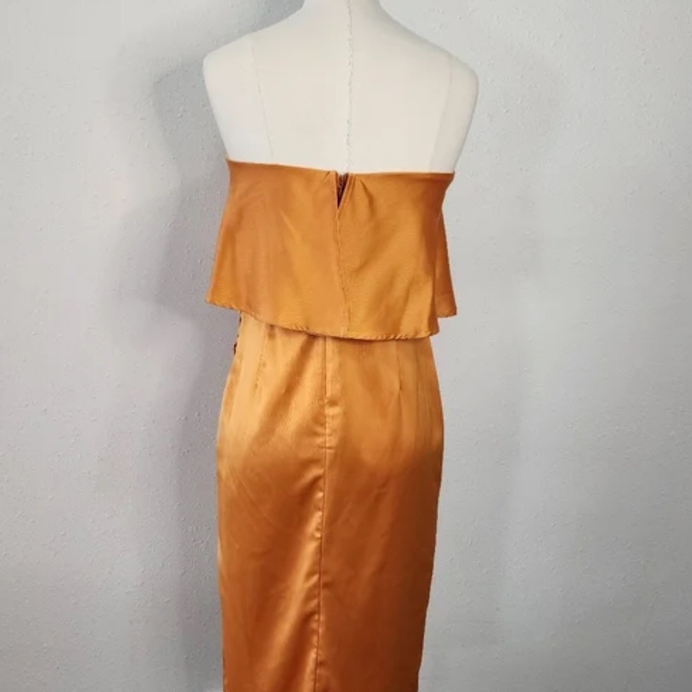 Lovers & Friends Dress Medium Violet Strapless Midi Wrap Marigold Medium - Picture 4 of 8